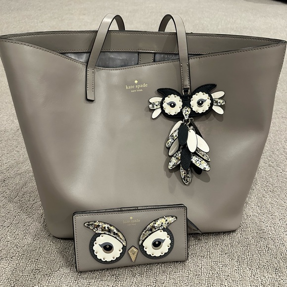 Kate Spade Saffiano Leather Owl Stacy Bifold Wallet - Picture 11 of 12